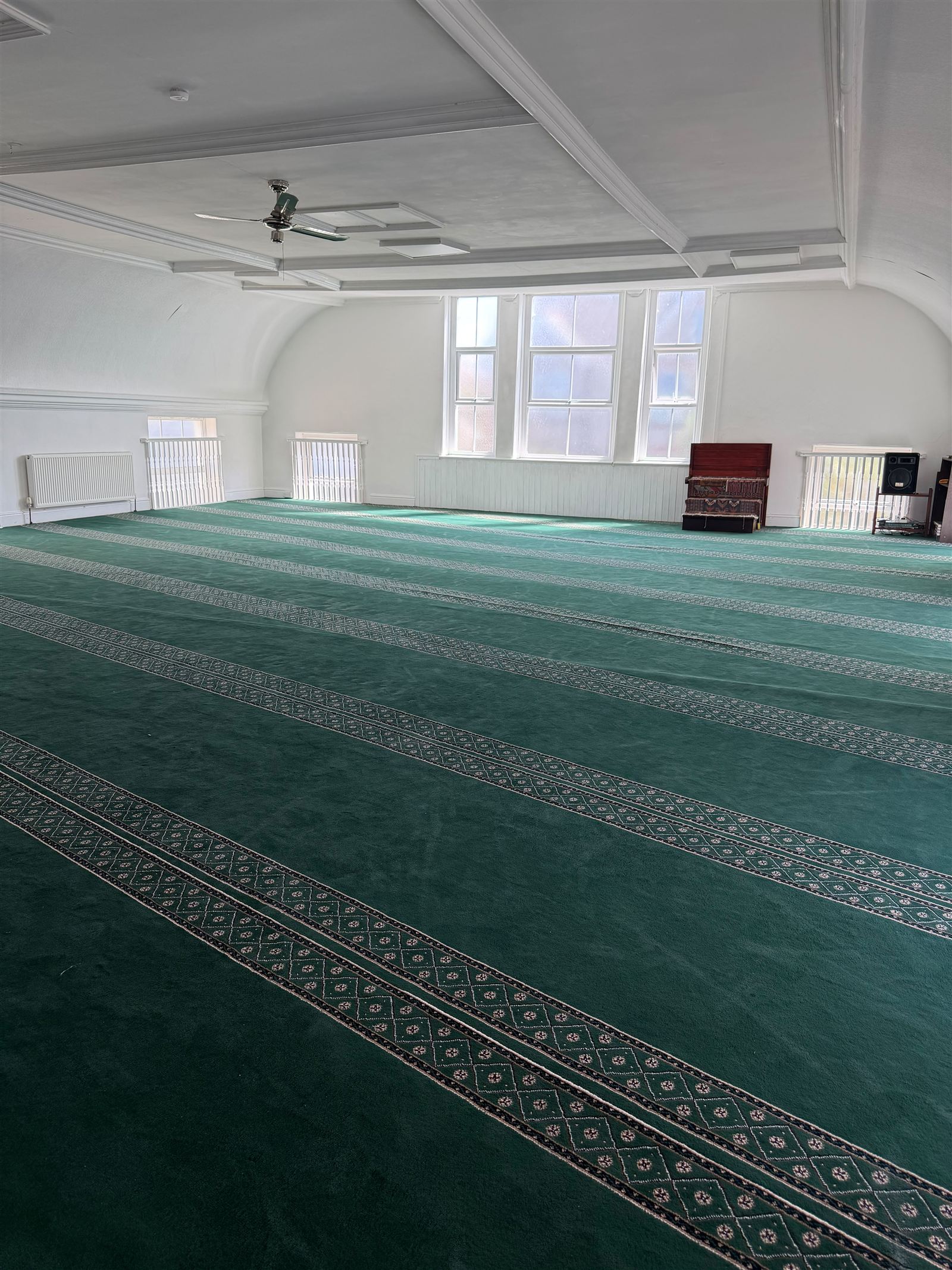 The main prayer hall at Canolfan Iman Centre